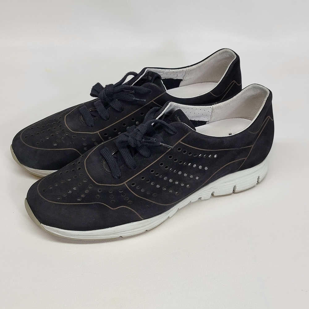 Mephisto Yliane Sneakers Womens Size 7.5 Shoes Leather Oxford Comfort Black the - Picture 1 of 7